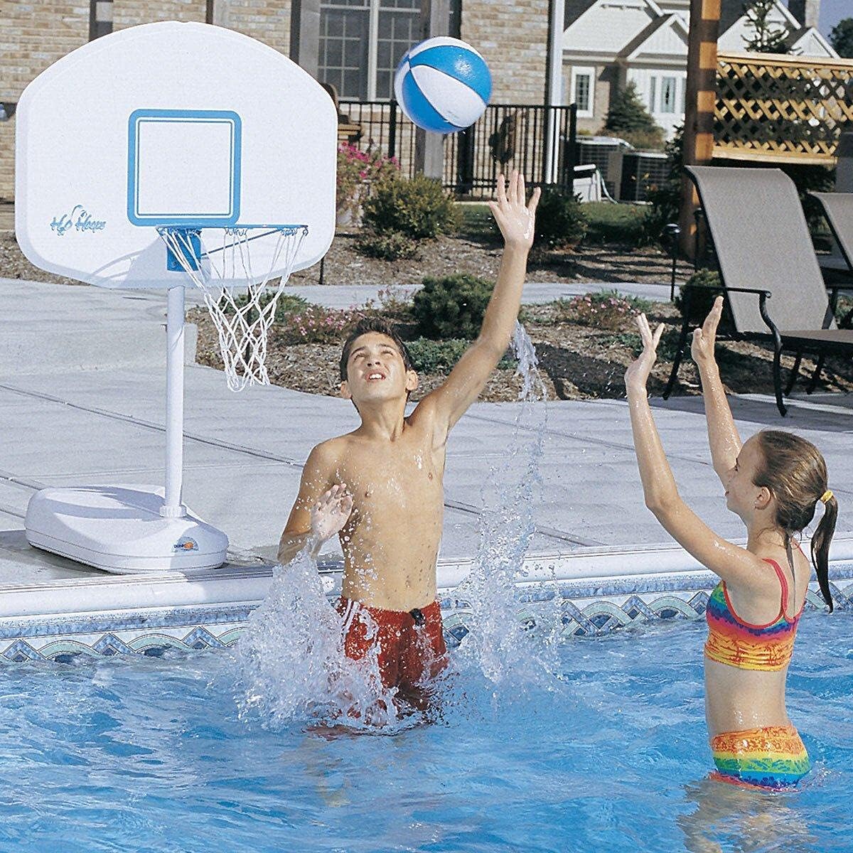 Dunn Rite H2O Hoops Poolside Basketball and Volleyball Game Set