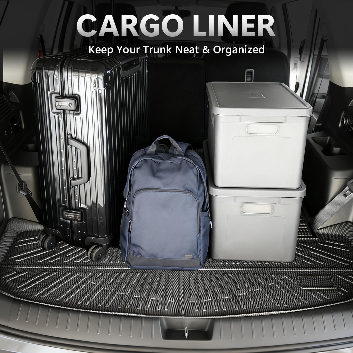 Floor Mats Compatible with Hyundai ioniq 9 2026 (6 Seats),All Weather Protection Duarble TPE Cargo Liner with Backrest Mats Accessories Compatible with Hyundai ioniq9 2026 (6 Seats)