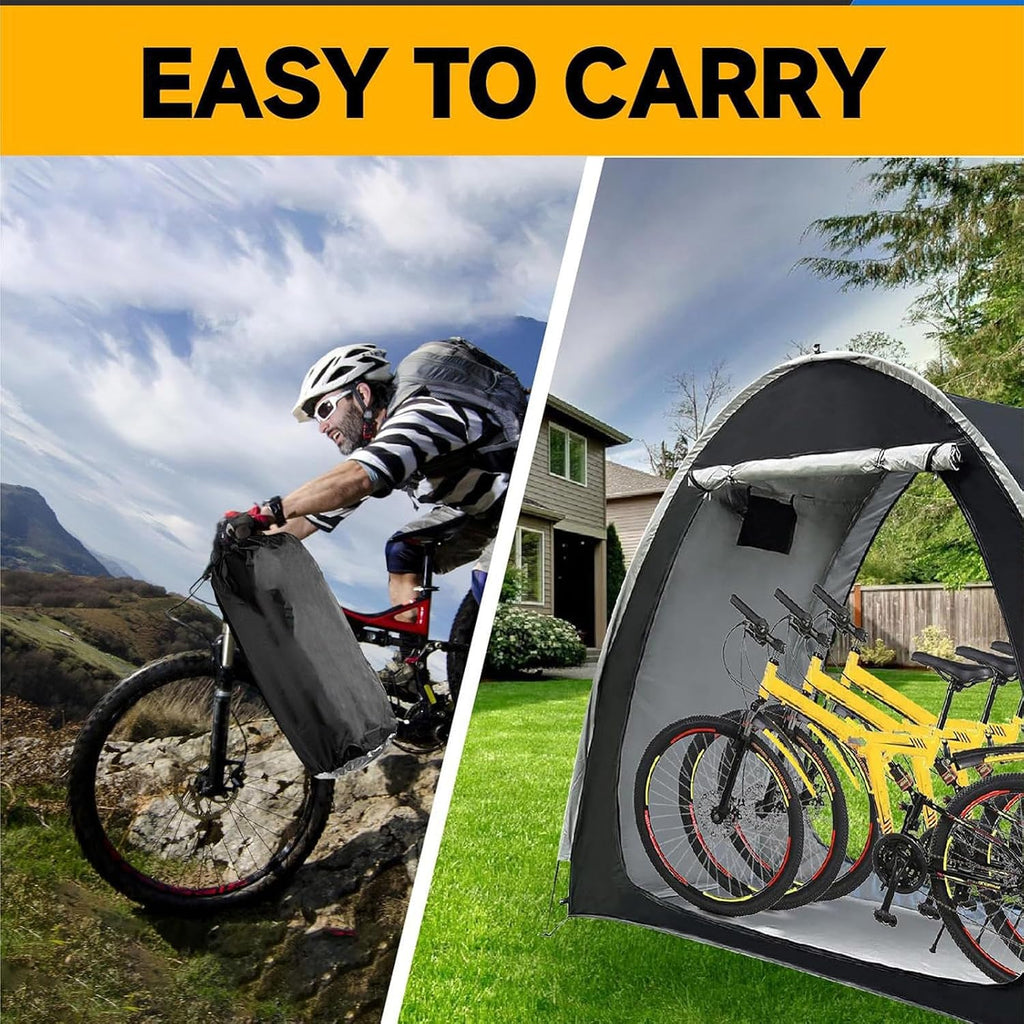 2 PCS Bike Storage Can Be Spliced Outdoor Sheds with 210D Oxford Fabric PU4000 Waterproof Bicycle Storage Outdoor,Silver
