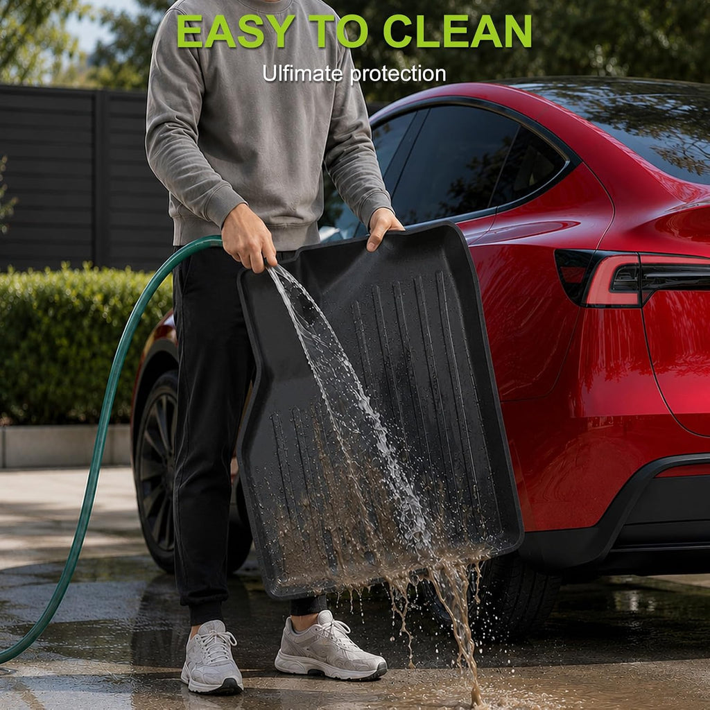 Floor Mats for 2025 2026 Tesla Model Y Juniper, 8PCS All Weather Full Set Cargo Liners Accessories, 3D TPE Odorless Trunk Frunk Rear Mats & Trunk Sill Guard for 5-Seater (Not Fit 7-Seat & Standard)
