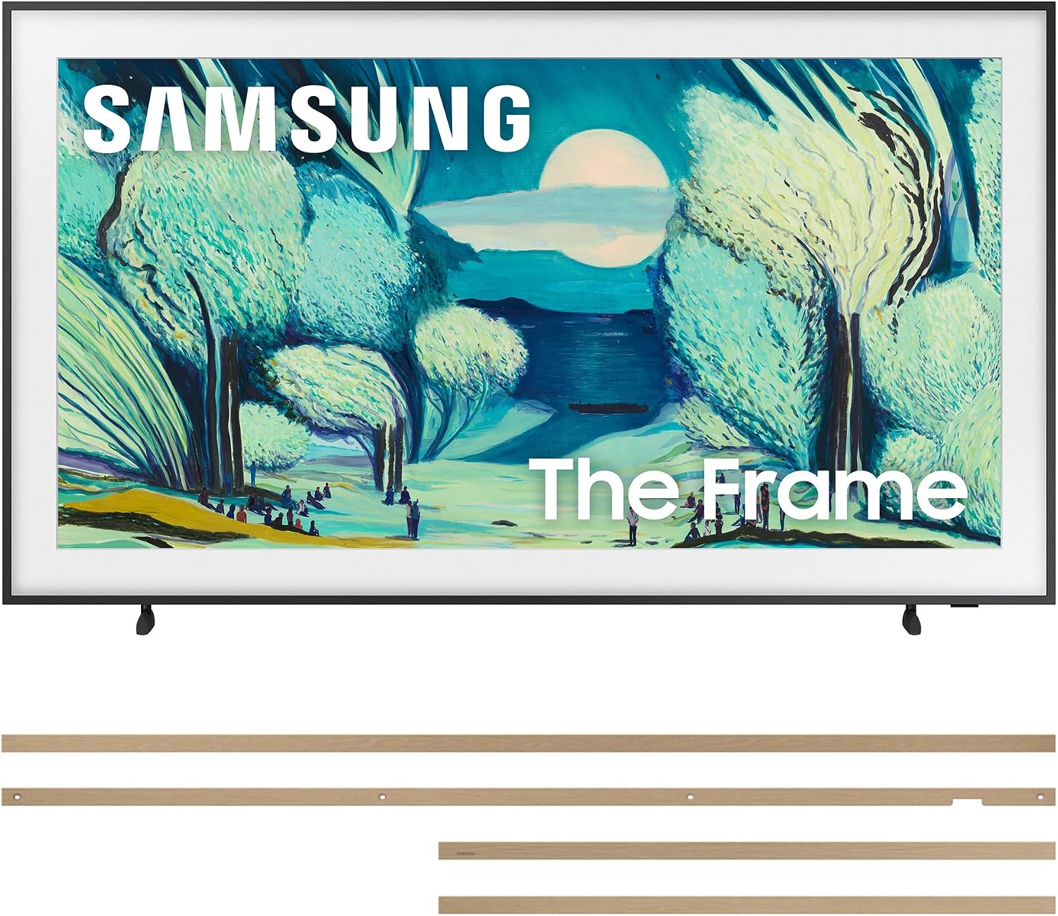 Samsung QN55LS03FAFXZA 55 Inch The Frame QLED 4K Art Mode Vision AI Smart TV with a VG-SCFA55TKB Customizable Bezel - Modern Teak (2025)