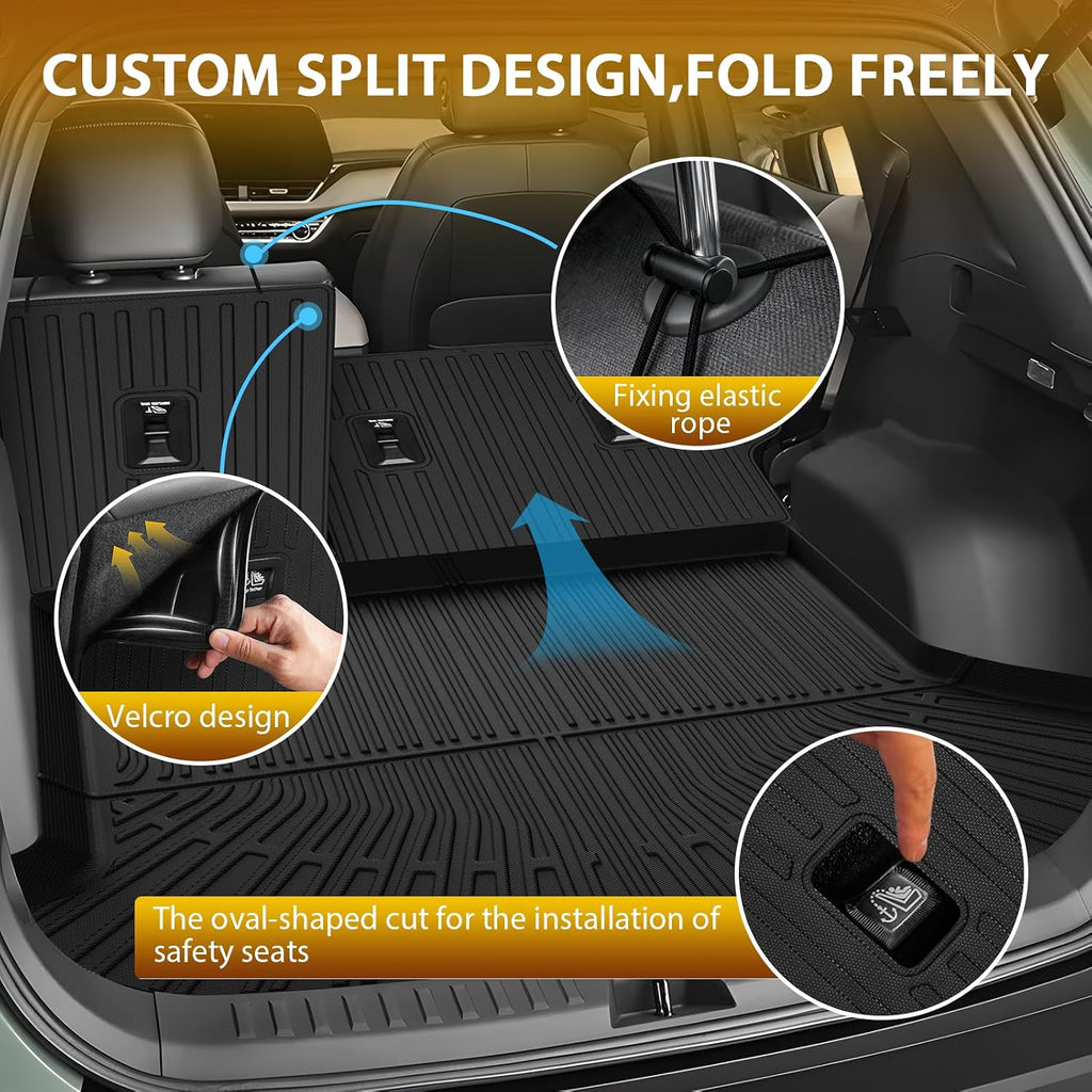 Powerty Floor Mats for 2025 2026 Chevrolet Chevy Equinox (Non EV) / GMC Terrain Car Mat, All Weather TPE Custom Cargo Liner Seat Back Cover Protectors Accessories (Floor Mats+Backrest Mat+Trunk Mat)