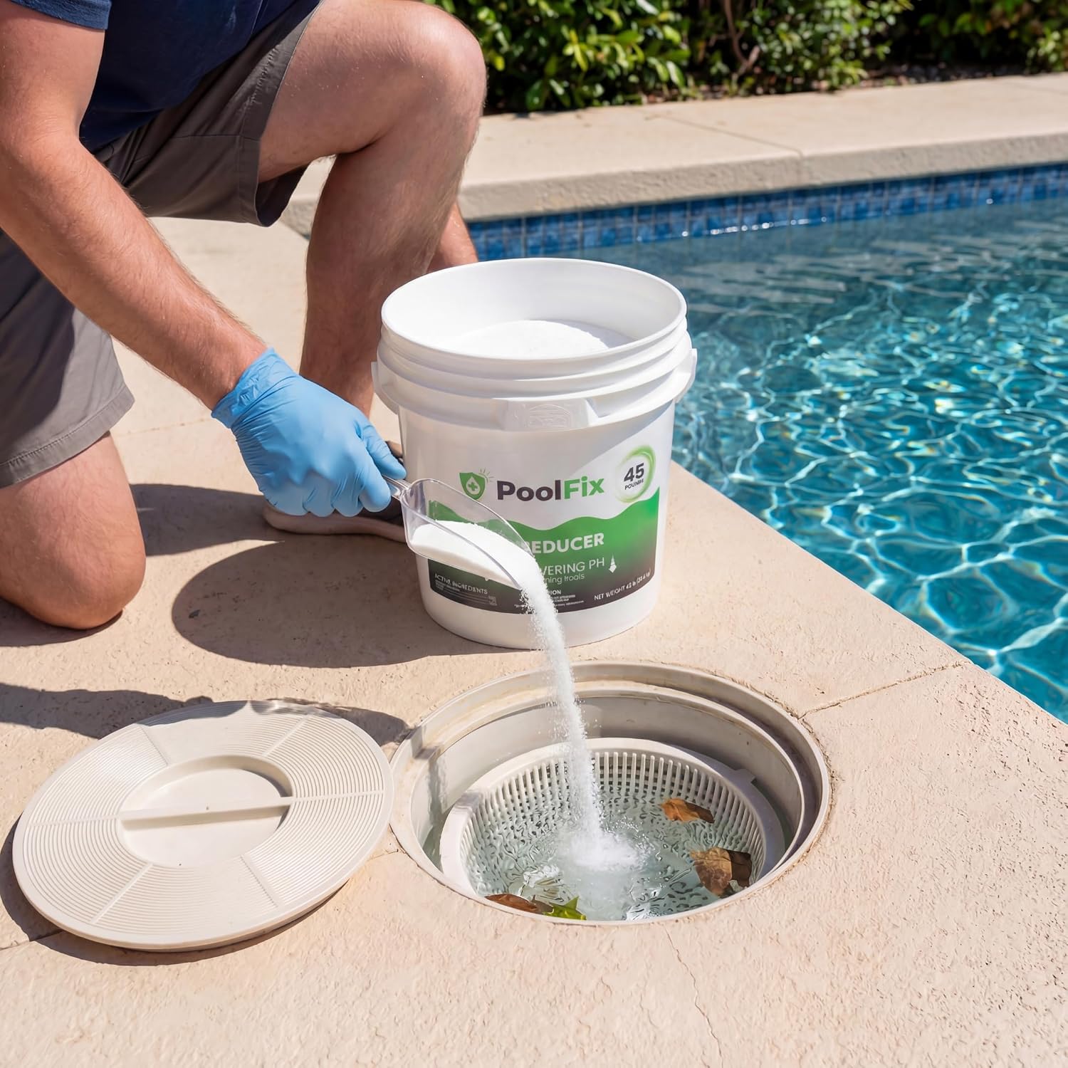 PH Reducer for Pools 45lb Bucket – Sodium Bisulfate Dry Acid for Swimming Pools, Spas & Hot Tubs, Lowers pH and Alkalinity, Prevent Cloudy Water & Balance pH Levels (45 Pounds)