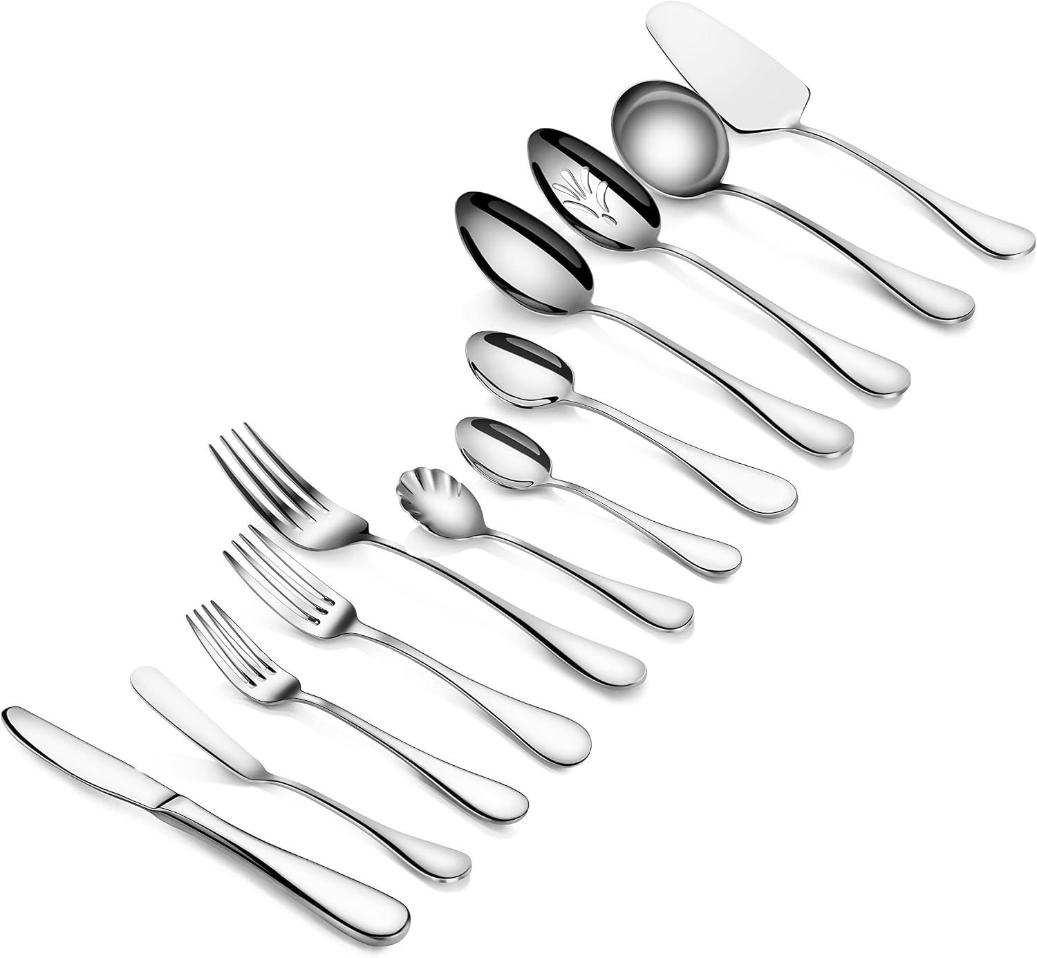 Artaste 56440 Rain 18/10 Stainless Steel 47-Piece Flatware Set, Service for 8