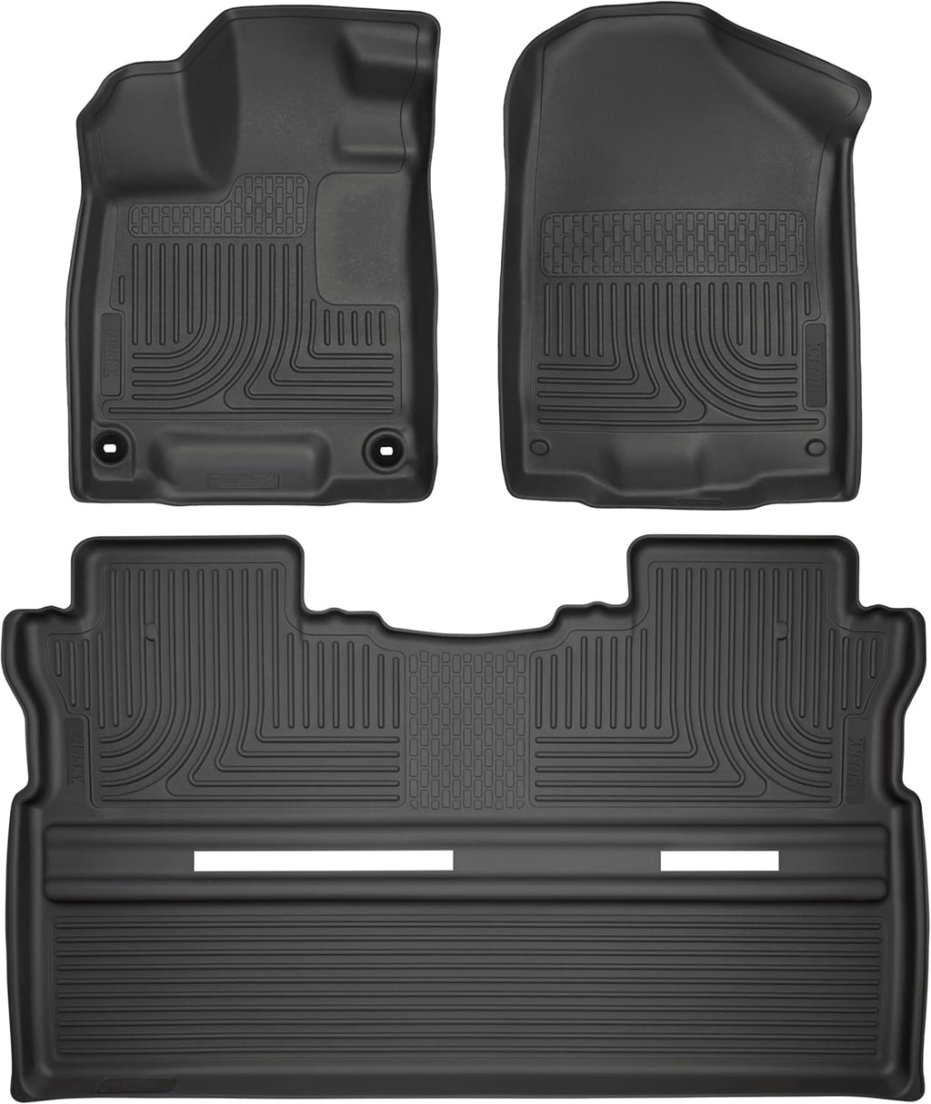 Husky Liners Weatherbeater Floor Mats | Fits 2017-2026 Honda Ridgeline | Front & 2nd Row, 3-pc Black - 93811