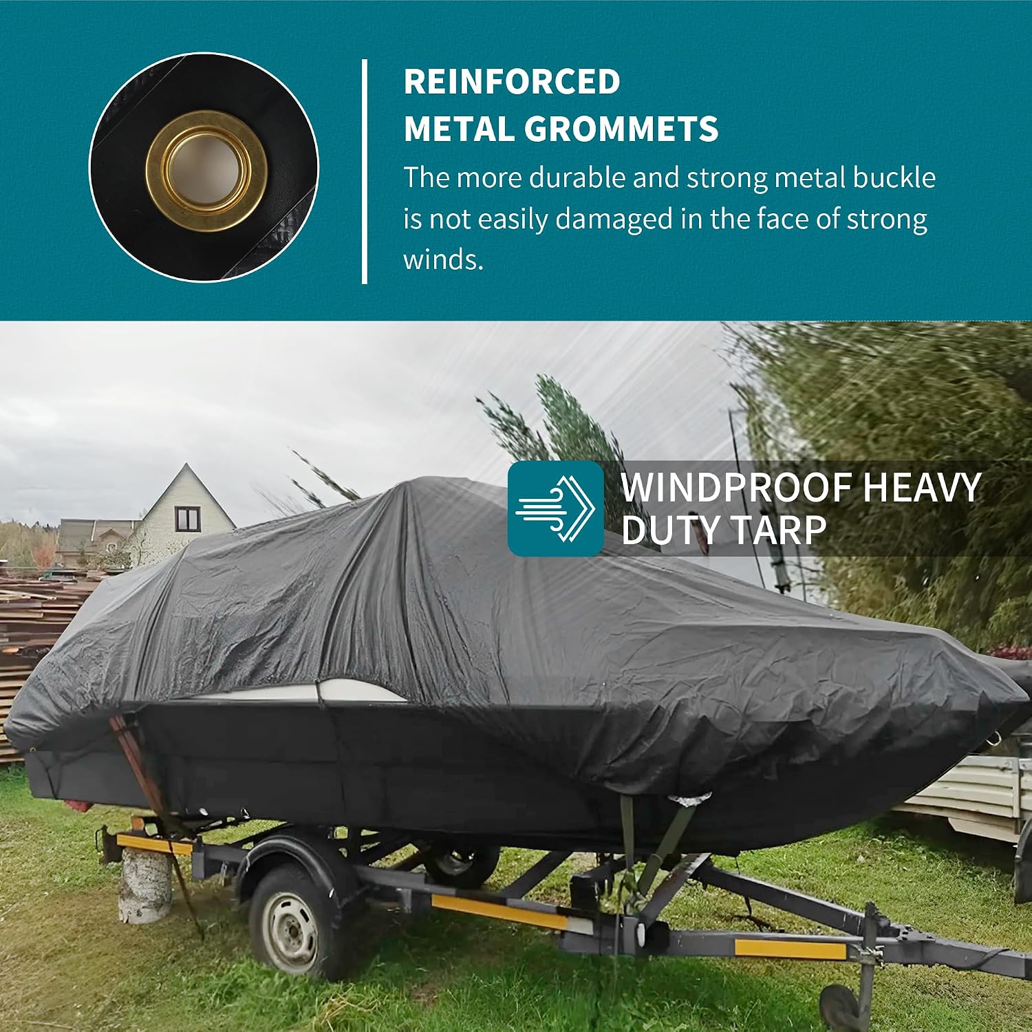 TARPAL tarp 20x20 Feet Super Heavy Duty Tarps Cover 20mil Waterproof UV Protection Rip and Tear Proof Tarpaulin with Grommets(Grey/Brown)
