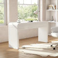 Merax 60' Entryway Console Table with Storage, 2 Drawers with Functional Divider/Retro Curved Design/Behind Couch & Sofa, White