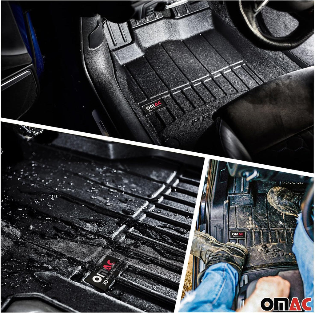 OMAC Premium Floor Mats & Cargo Liners for Tesla Model 3 2017-2025 Black 4 Pcs
