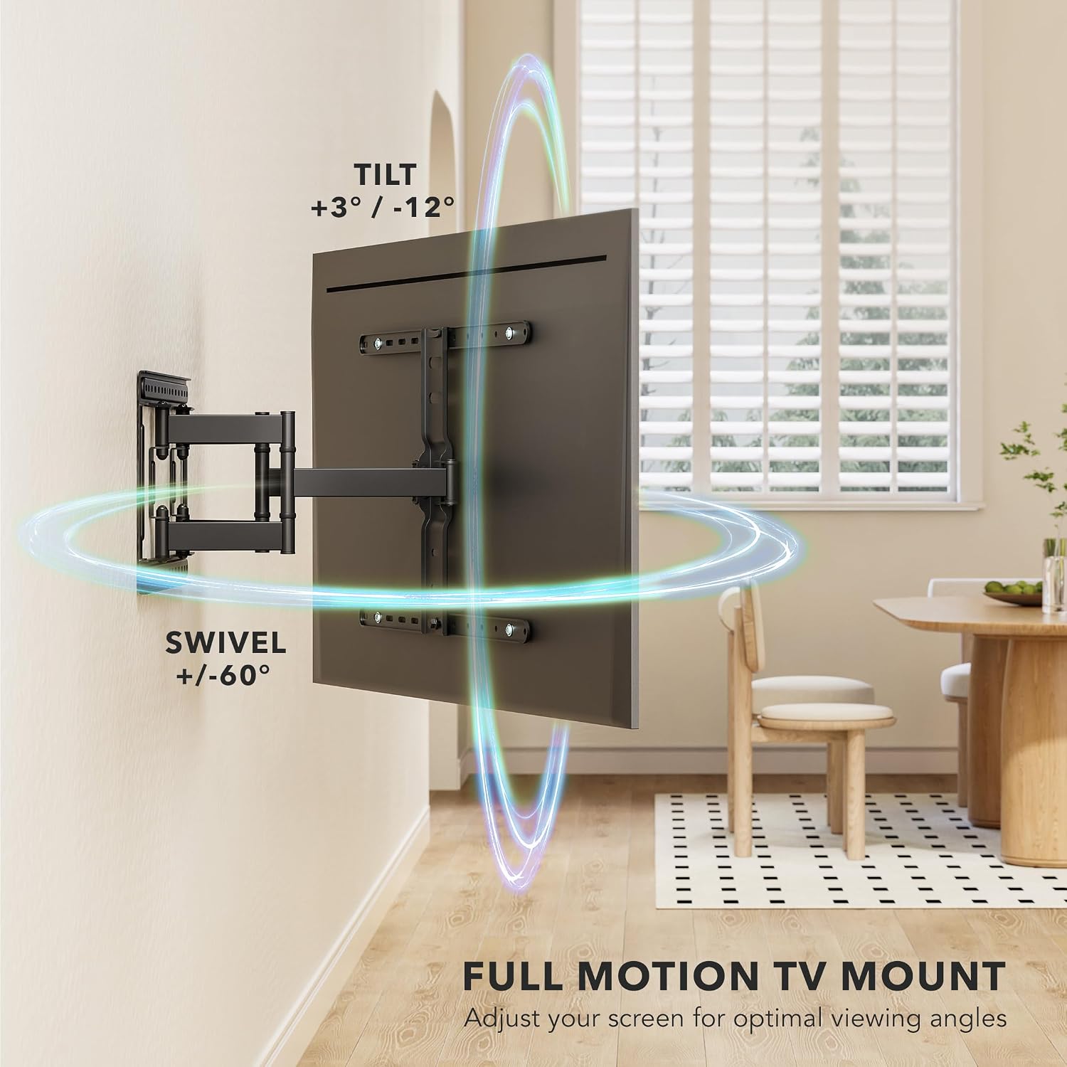 Mount-It! ADA Compliant Ultra Slim Full Motion TV Wall Mount, 1.1' Thin Low Profile Articulating Bracket for 43-90 Inch TVs, Heavy-Duty Swivel, Tilt, and Extend, Max VESA 600x400, 132 lbs Capacity