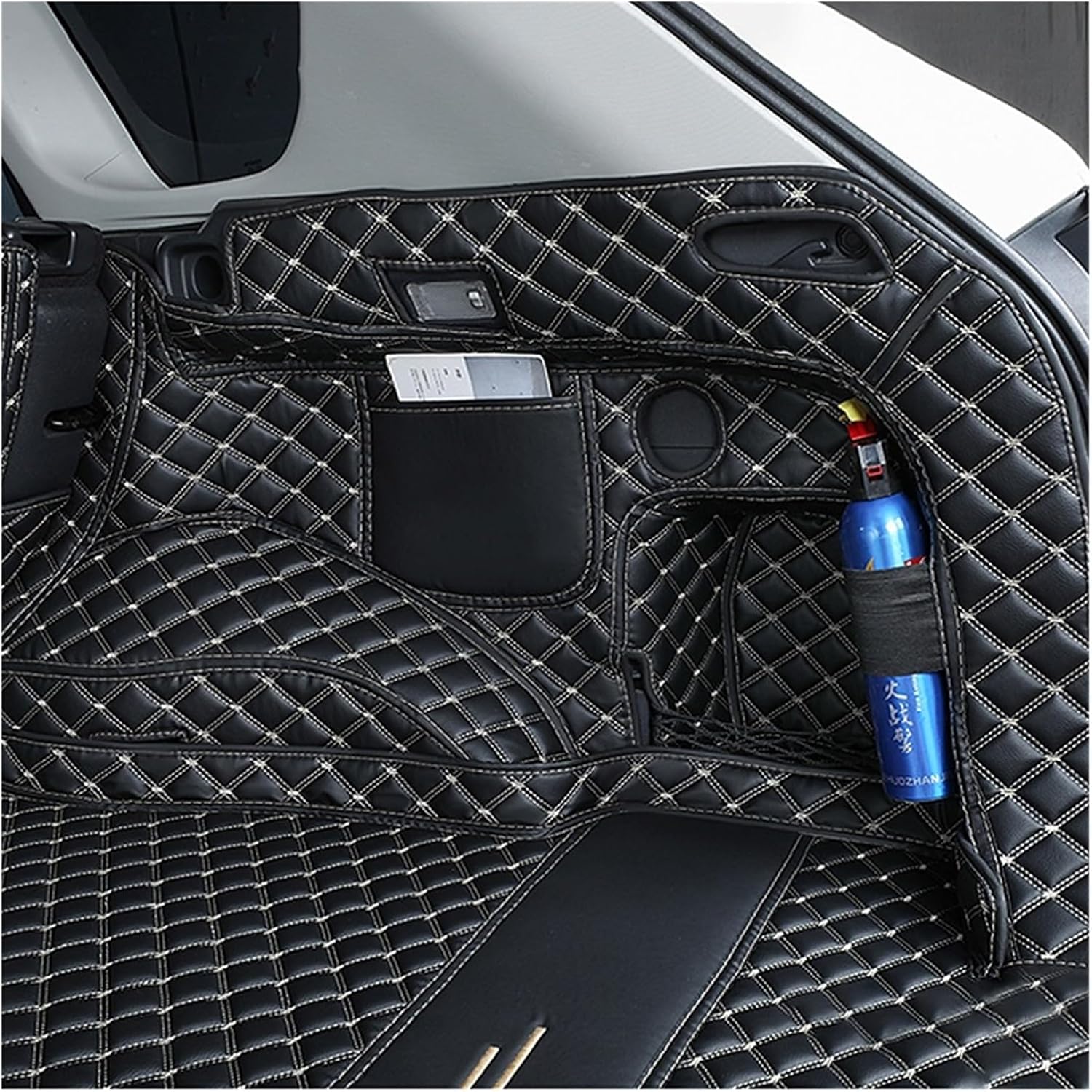 Leather Car Trunk Mats，Compatible with Toyota RAV4 RAV 4 XA50 （2019-2023） Anti-Dirty Protector Tray Cargo Liner Accessories Styling(Black Beige)