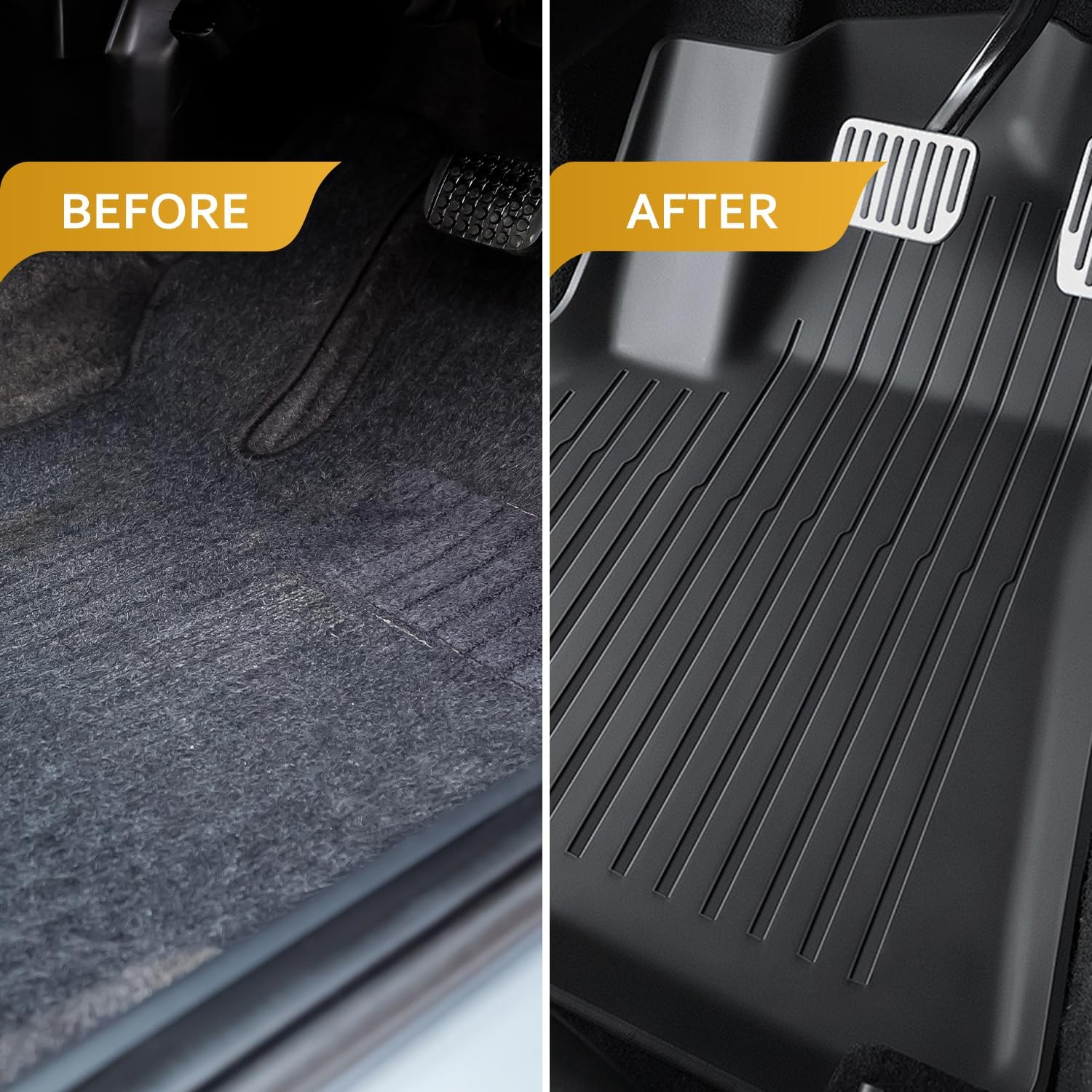 Floor Mats Trunk Mat for Tesla Model 3 Highland Sep. 2023-2026, All Weather TPE Floor Liners Backrest Cargo Mat with Trunk Door Sill Protector for Model 3 Highland Accessories 9Pcs