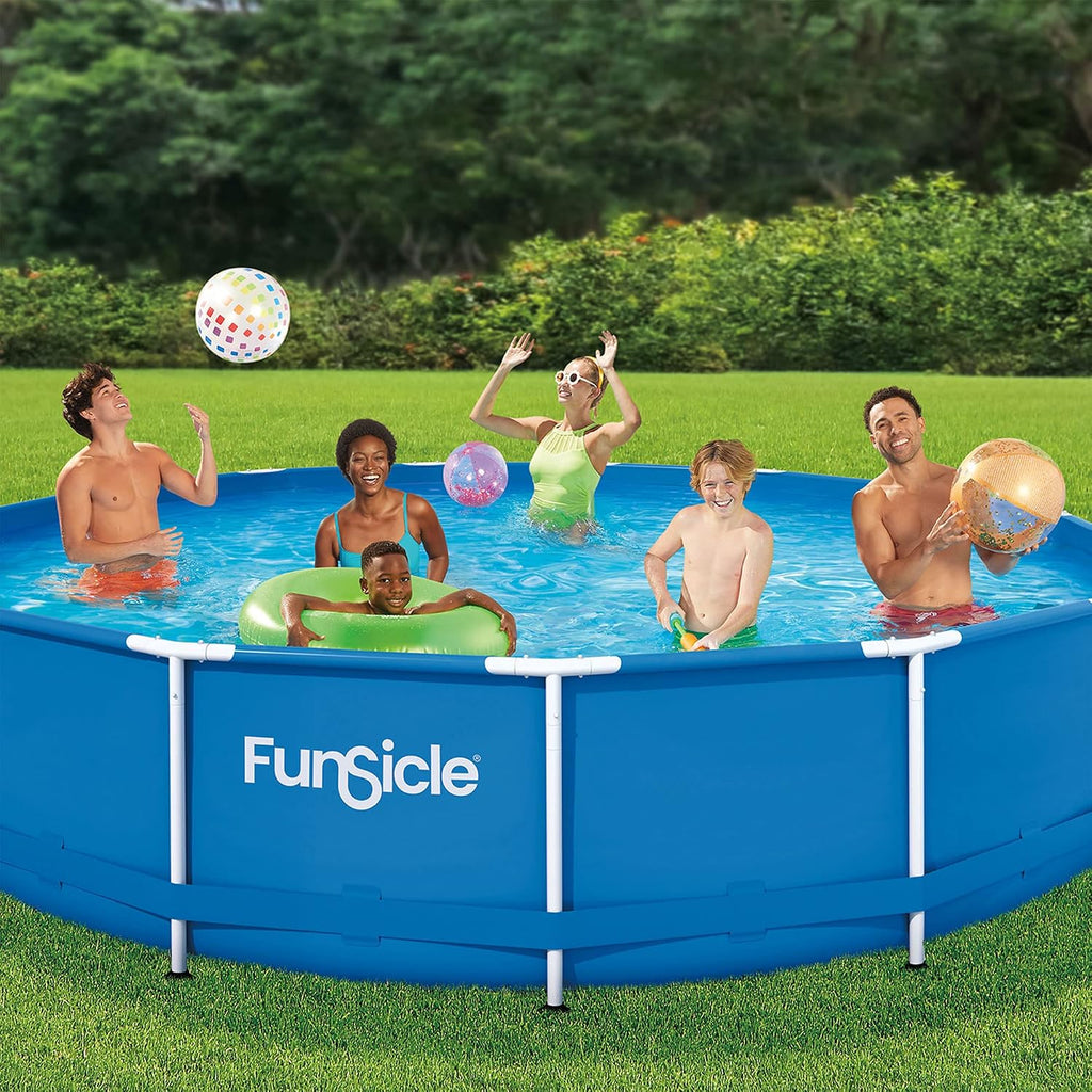 Funsicle Activity 15' x 36' Round Above Ground Swimming Pool Set with SkimmerPlus 2-in-1 Filter Pump - Easy Setup for Backyard Fun