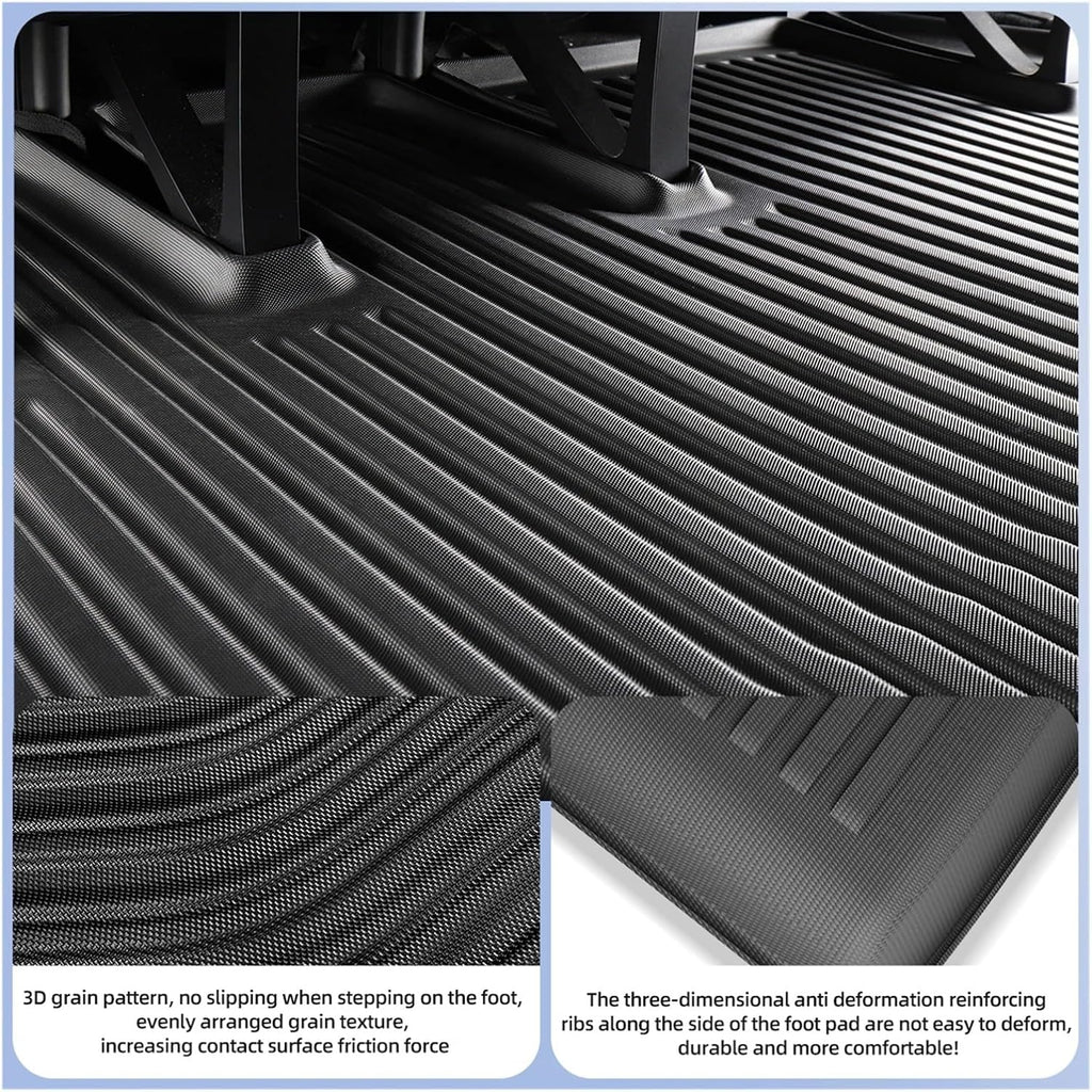 Floor Mats Compatible with Tesla Model X 2023 2024 TPE 3D Car Floor Mats Cargo Liner Trunk Pad Waterproof Protective Left Rudder(7 seat Foot Pad)