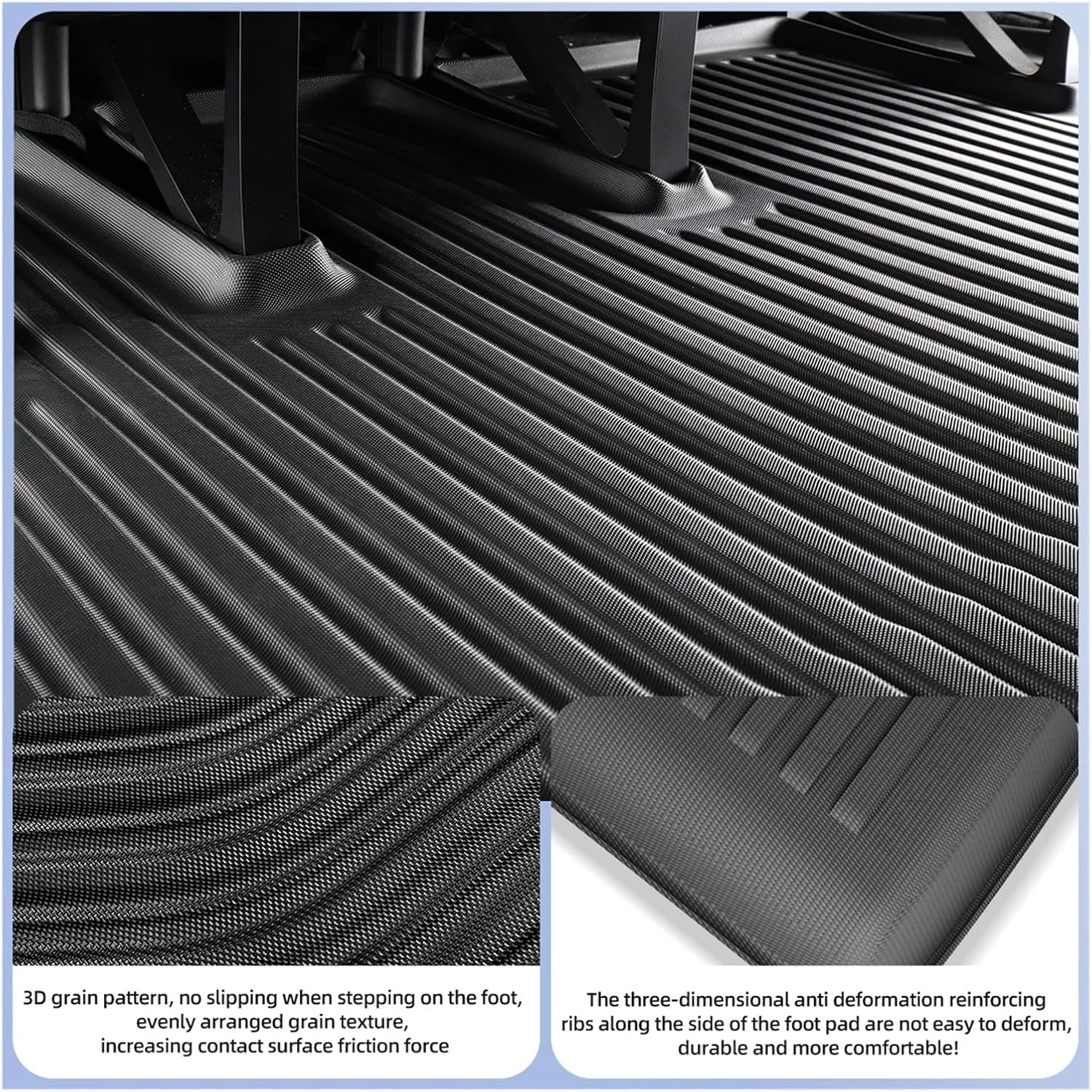 Floor Mats Compatible with Tesla Model X 2023 2024 TPE 3D Car Floor Mats Cargo Liner Trunk Pad Waterproof Protective Left Rudder(5 seat Foot Pad)
