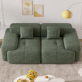 85' Cloud Loveseat Sofa in a Box, Modern Small Couch No Assembly Required, Comfy Deep Seat Boneless Couches for Living Room, Bedroom, Apartment, Green 1 PCS