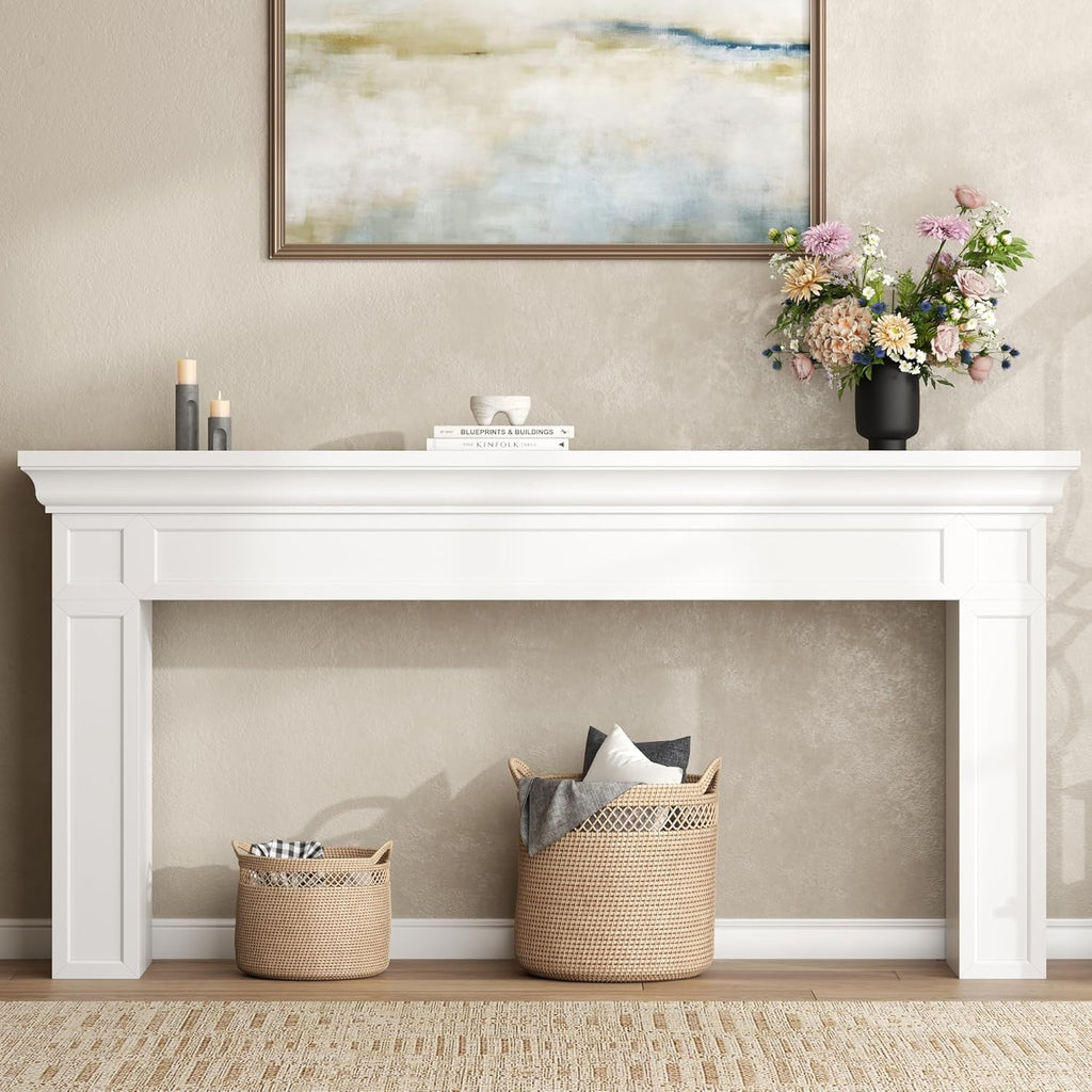 Loomie 63' Long Console Tables for Entryway, Modern Rectangular Sofa Table Behind the Couch, Narrow Long Entry Accent Table for Living Room, Entrance, Hallway, Foyer (White)