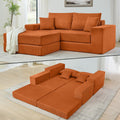 80 Inches Modular Sectional Loveseat Sofa, Cloud Boneless Couch with Non-Slip Base, Modern Sleeper Sofa Bed for Living Room, Small Spaces, No Assembly Required, Corduroy (Orange)