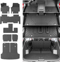 xipoqix Floor Mats Cargo Mat Backrest Mats Compatible with 2024-2026 Kia EV9 TPE Cargo Liner Floor Liner Replacement for 2024 2025 2026 Kia EV9 Accessories (Trunk Mat+2nd Row Backrest Mats+Floor Mats)
