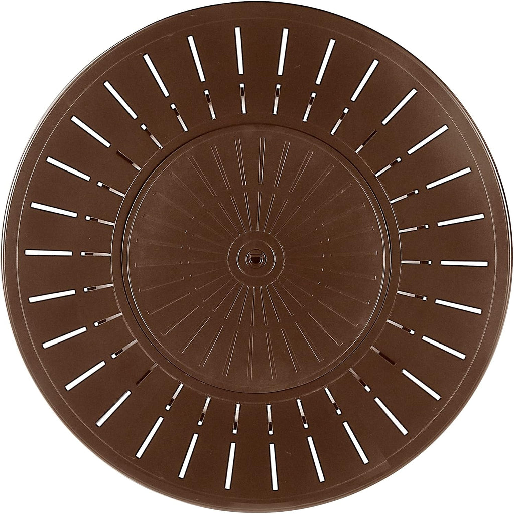 Oakland Living Round 44 in. x 44 in. Aluminum Propane Fire Pit Table with Glass Beads, Two Covers, Lid, 57,000 BTUs in Brown Finish