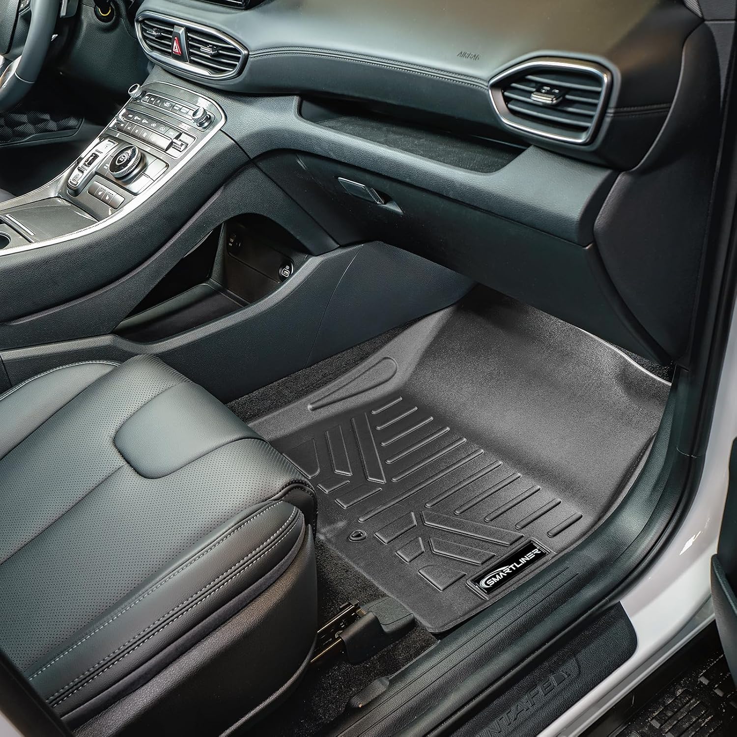 SMARTLINER Custom Fit Floor Mats 2 Rows and Cargo Liner Set Compatible with 2021-2023 Hyundai Santa Fe