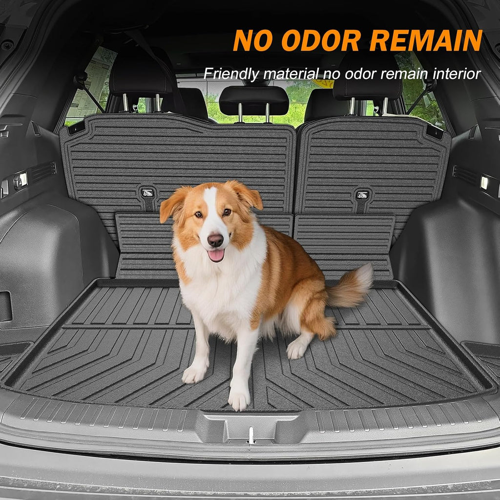 KUST Floor Mats Cargo Mat Set for Honda CR-V 2023-2025 2026 (Not for Hybrid), All Weather Cargo Trunk Liner Backrest Mat for CRV Accessories TPE Rubber Raised Edge (for Cargo in Lower Deck Position)