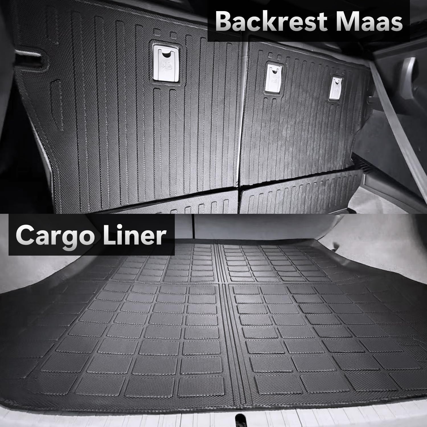 Floor Mats Compatible with Toyota Prius 2010-2015(Not Fit Plug in,V or C Model),All Weather Protection TPE Cargo Liner with Backrest Mats Accessories for Prius 2010 2011 2012 2013 2014 2015