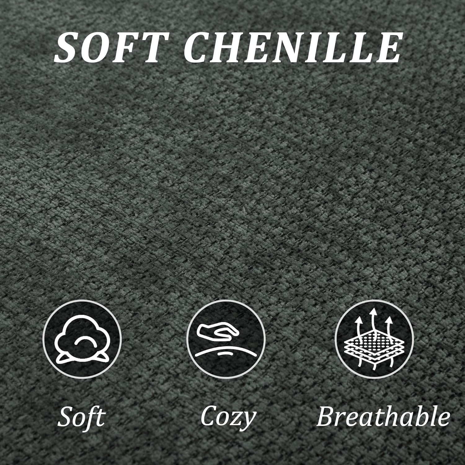95' Modern Curved Sofa, Chenille Fabric Comfy Cloud Couch, No Assembly Required Half Moon Couch with Deep Seat, 4 Pillows for Living Room, Apartment, Bedroom