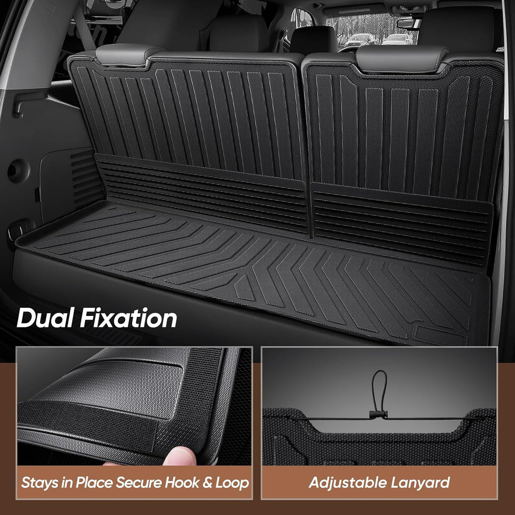 for Chevy Tahoe for GMC Yukon Floor Mats & Cargo Liner 2015-2020 7 Seats (Not for XL), All Weather Trunk Mats for Chevrolet Tahoe Rear Backrest Mats Accessories 2015 2016 2017 2018 2019 2020
