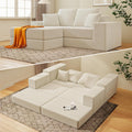 Cloud Modular Sectional Sofa, Comfy Boneless Couch for Living Room, Modern L-Shaped Couch with Reversible Chaise, Customizable Sleeper Sofa with Non Slip, No Assembly & Deep Seat, Beige