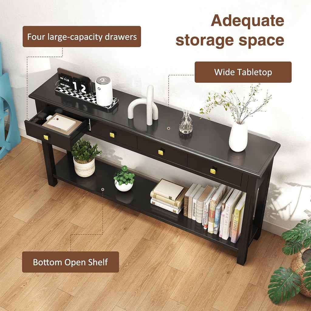 Kinfant Console Table - Entryway Table Sofa Table Hallway for Living Room, Front Hall, Couch (Drawer Handle Style 4)