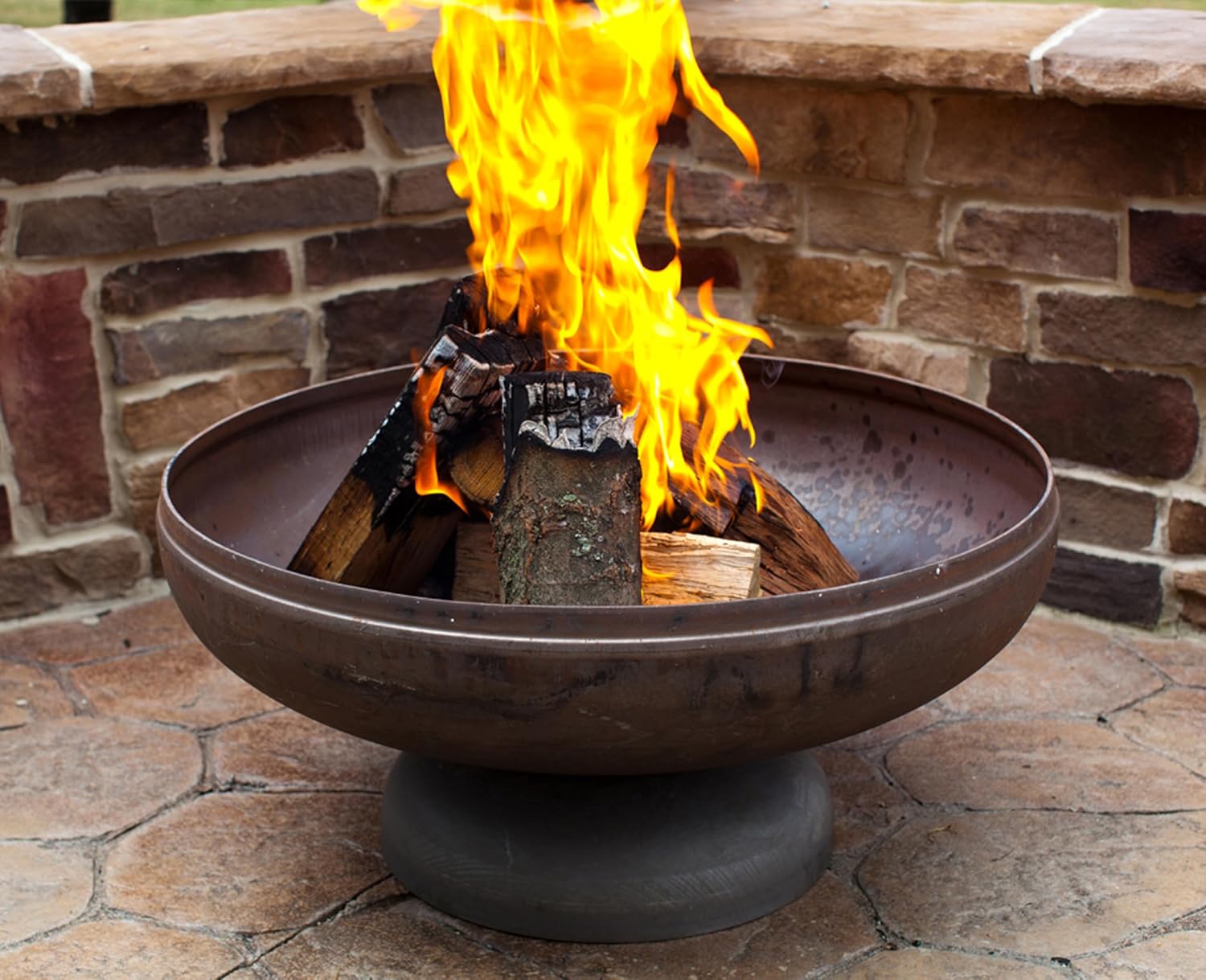 Ohio Flame Patriot Fire Outdoor Fire Pit 36 Inch - Heavy Duty Fire Pits for Outside Wood Burning, American Made Carbon Steel Fire Bowl for Backyard Patio Bonfires - No Assembly Needed for All Seasons