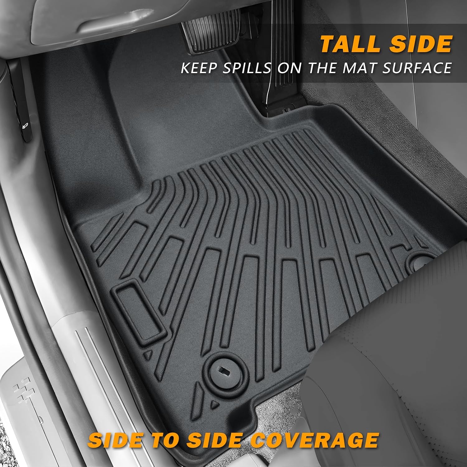 KUST Floor Mats for 2020-2025 Hyundai Palisade Accessories (7 Seater), All Weather Floor Liners & Rear Trunk Liner with Backrest Mat Car Mats TPE Rubber Raised Edge