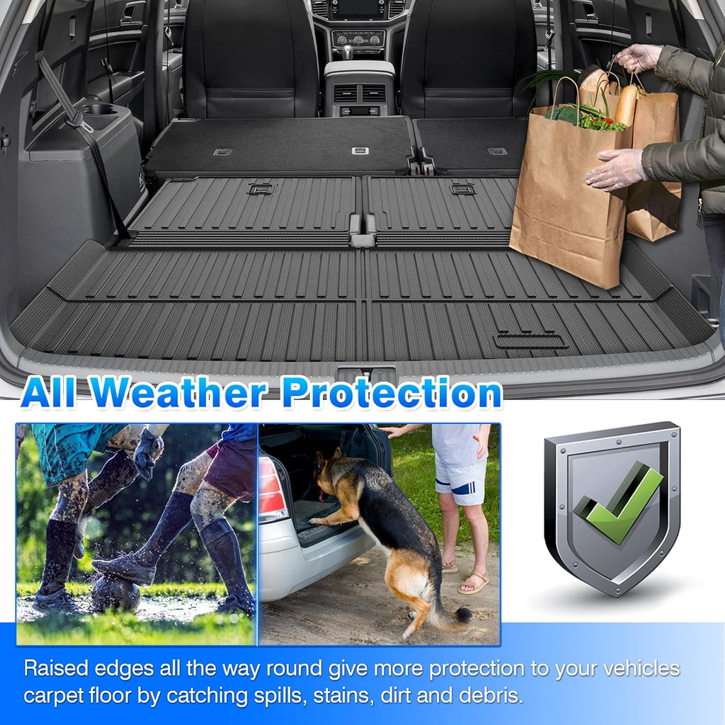 Cartist Floor Mats for Volkswagen Atlas 2018-2025 2026 (Only for 7 Seats, Not for Cross Sport), All Weather Cargo Liners for VW Atlas Accessories, Heavy Duty Car Mats, Car Accessories