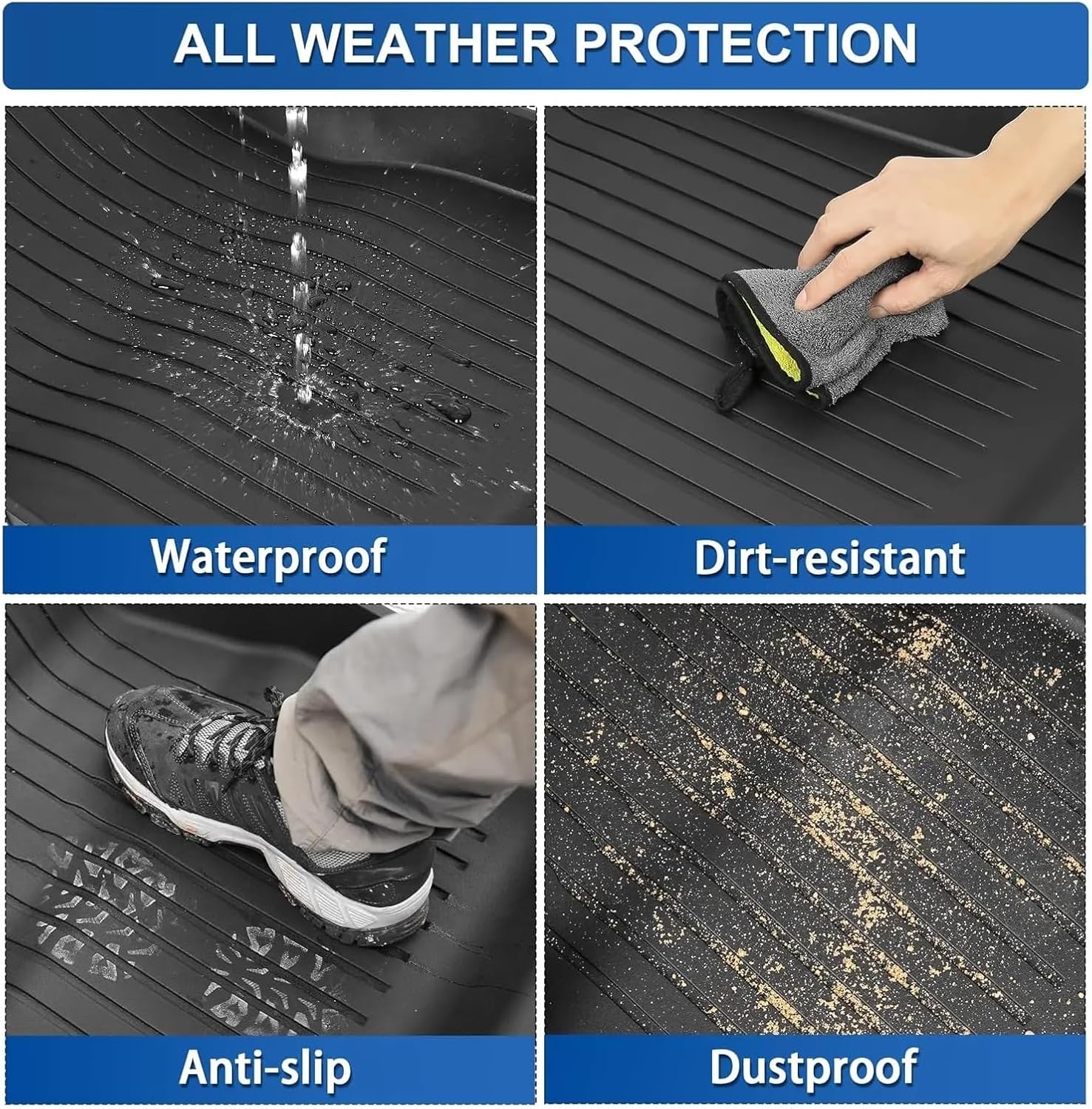 Compatible with Tesla Model 3 2024 2025 2026 Highland Floor Mats Cargo Liner TPE Pad Left/Right Hand Rubber(8pcs RHD)