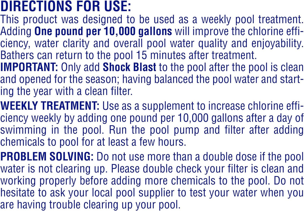 Pool Mate 2-Pounds 12-Pack Non-Chlorine Shock, Chlorine-Free Shock Oxidizer for Pools, Made in USA