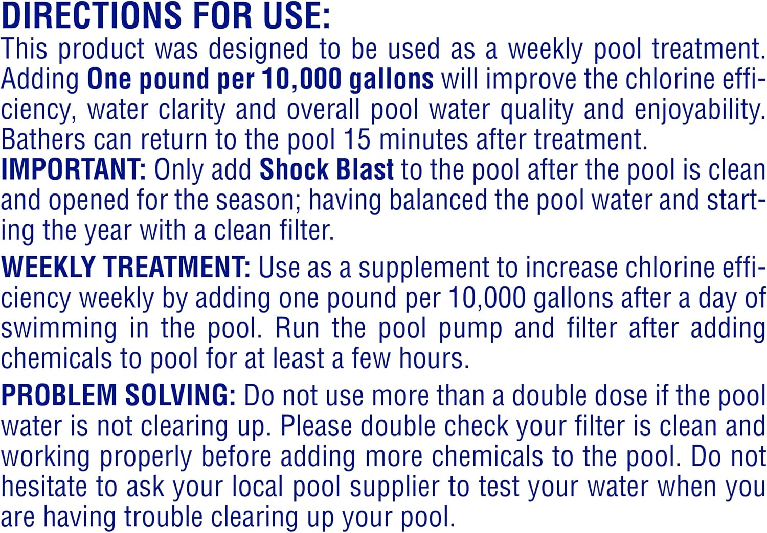 Pool Mate 2-Pounds 12-Pack Non-Chlorine Shock, Chlorine-Free Shock Oxidizer for Pools, Made in USA