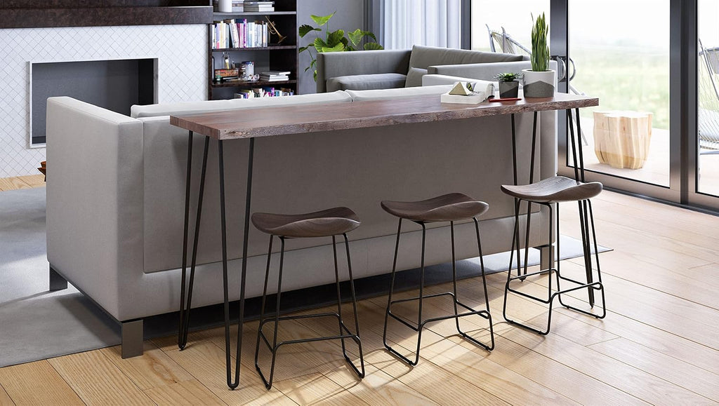 Jofran Nature's Edge 72' Farmhouse Dining Table - Solid Wood Counter Height Dining Table for Modern Homes, Slate