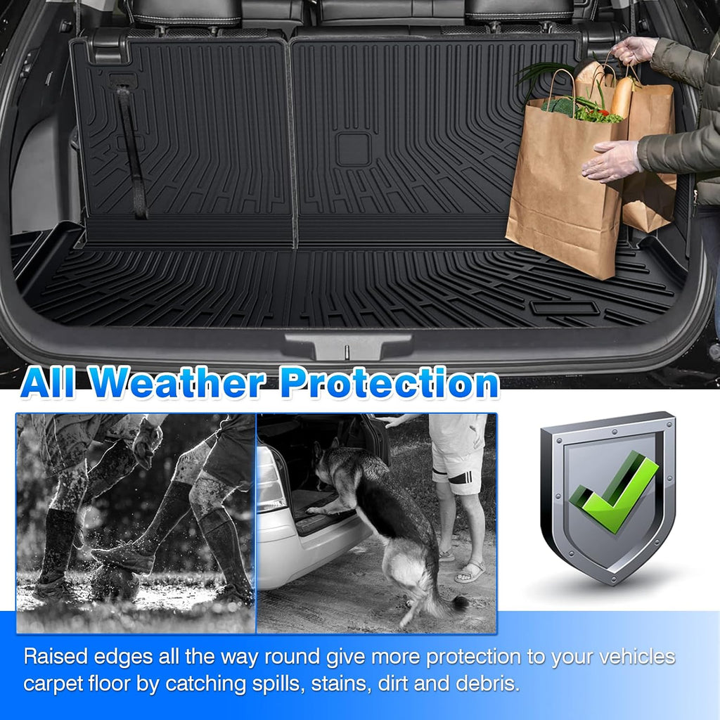 Cartist Floor Mats for Toyota Highlander 2020-2026 7 Seat (Both Hybrid and Gas, Not Grand), All Weather Cargo Liner with Backrest Mat and Door Sill Guards for Highlander Accessories, Heavy Duty