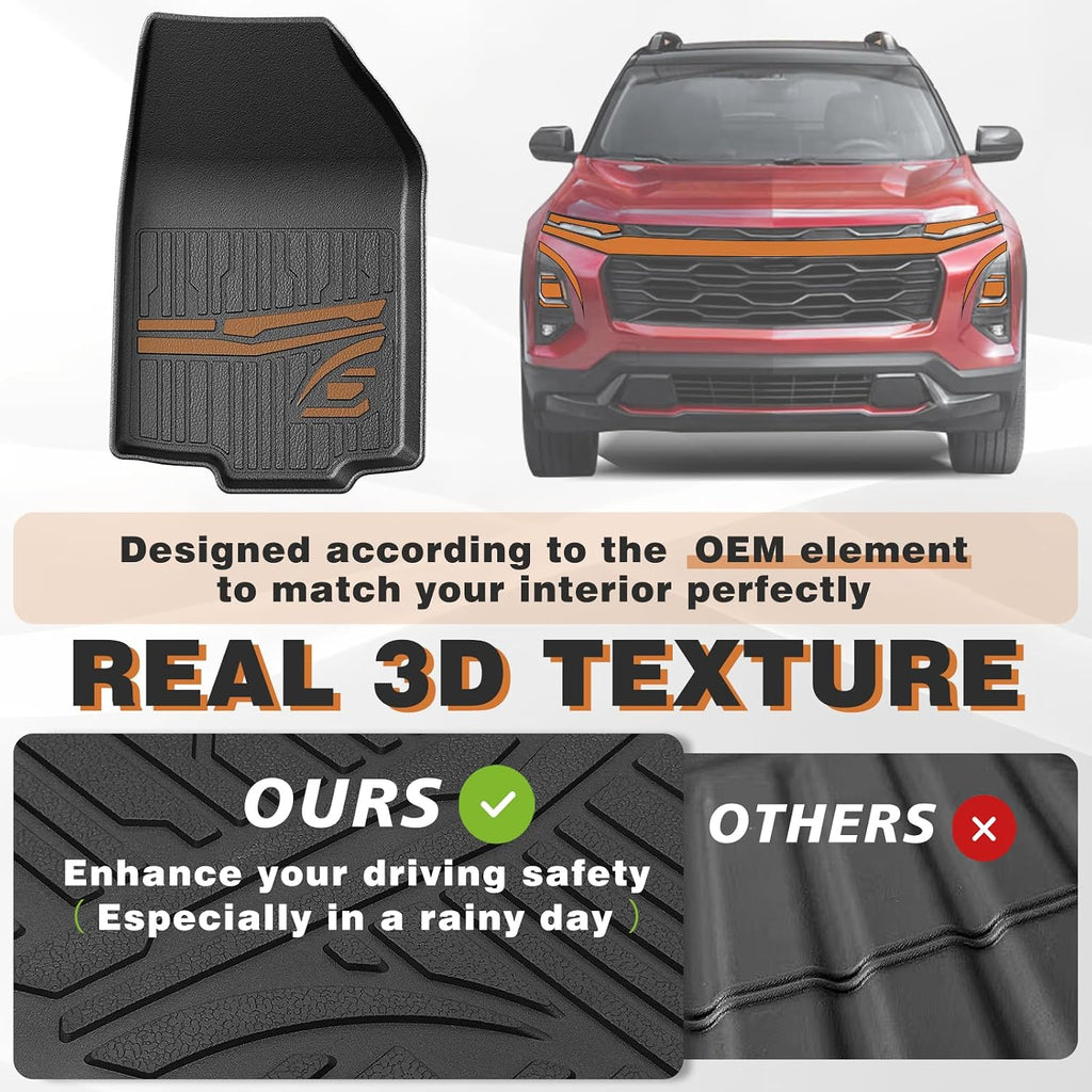 TripleAliners Floor Mats & Trunk Mat & Backrest Mats All Weather Liners Compatible with 2025 2026 Chevrolet Equinox Accessories TPE Custom Fit Floor Liners Rear Trunk Cargo Mat Seat Back Cover(No EV)