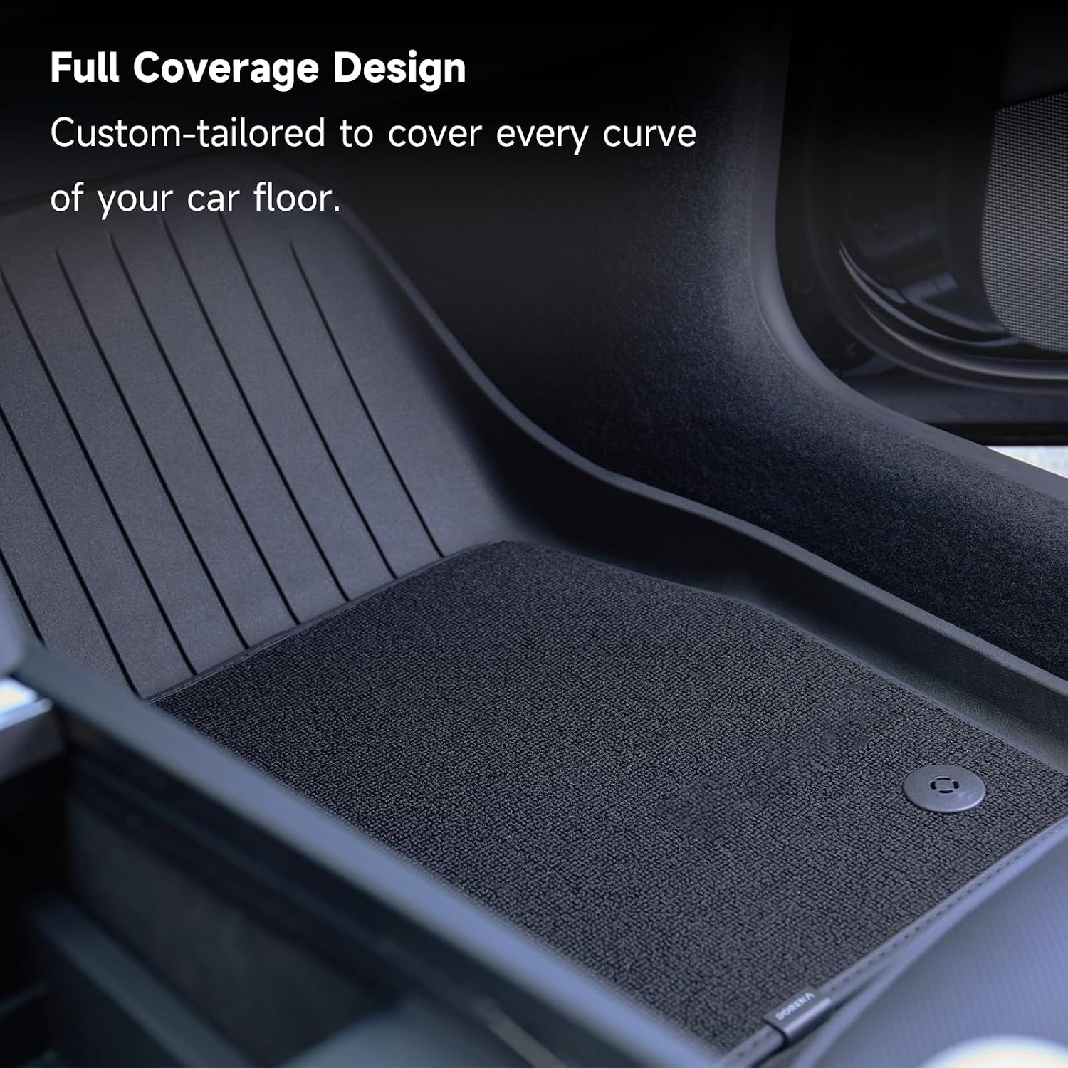 DORENA Floor Mats with Carpets for 2024 2025 2026 Tesla Model 3 Highland Double Layer All Weather TPE Removable Floor Liners Set of 6 (Black)