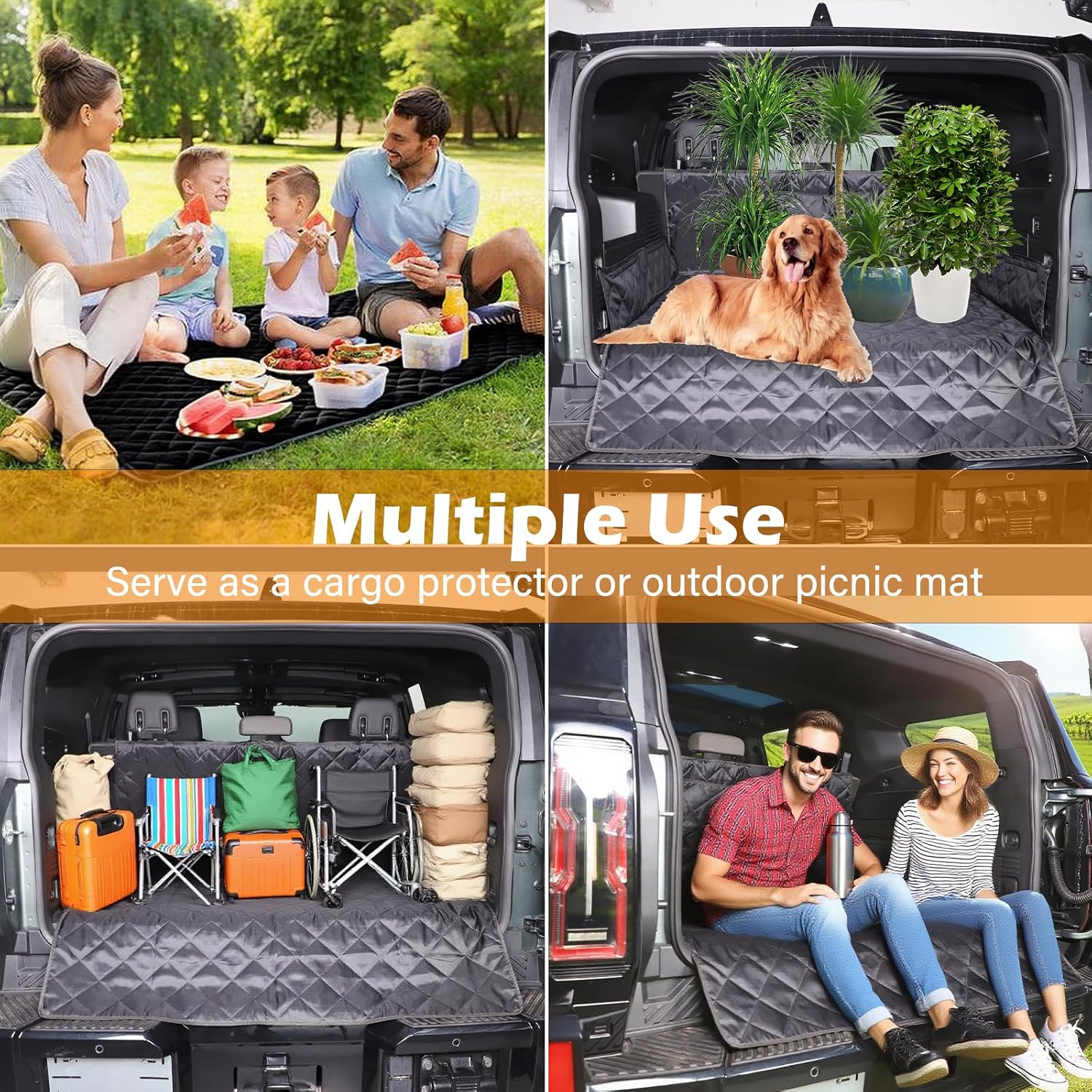 All-Protection Cargo Mat Liner for Hummer EV Accessories Rear Trunk Floor Mat Cargo Liner for Dogs for Hummer EV SUV 2024 2025 2026 Heavy Duty 3D Nonslip Waterproof Protect (SUV/American Flag)