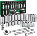 SK 3/8' Drive Socket Set with 160-P Ratchet, 31-Piece, Metric, SuperKrome Finish, Premium CR-V Construction, with EVA Foam Tool Organizer