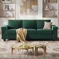COPIAE 3 Seater Sofa Couch with Deep Seat, 90' Modern Upholstered Sofa with Armrests, Easy Installation, Comfy Couches for Living Room, Apartment, Green