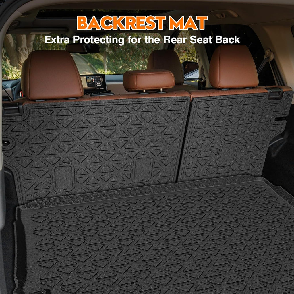 KUST Floor Mats Set for 2021-2026 Nissan Rogue Accessories (Not for Sport & Select), All Weather Floor Liners & Rear Trunk Liner & Backrest Mats, TPE Rubber, Raised Edge