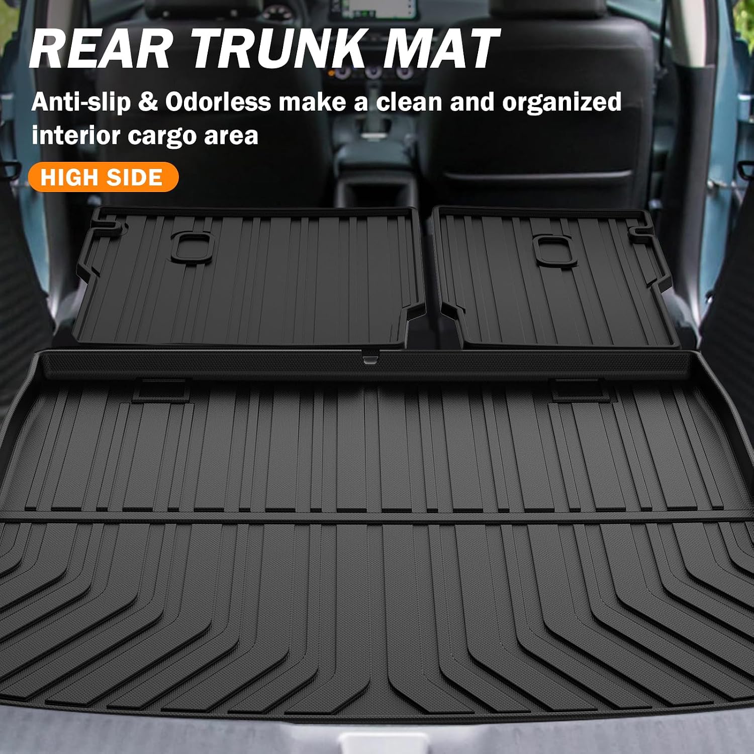 KUST Floor Mats for Honda HR-V 2023-2025 2026, Cargo Mat Floor Liners Back Seat Mats for HRV Accessories, All Weather Protection TPE Rubber Rear Trunk Mat High Edge (Full Set Mats)