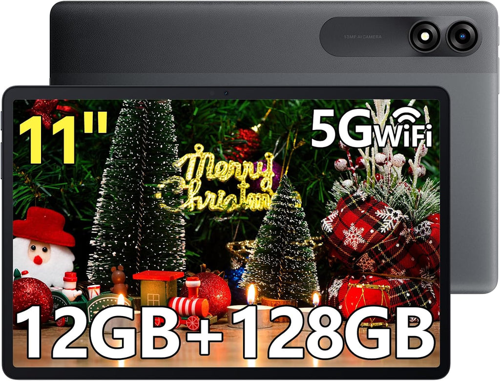 Blackview Android Tablet with Gemini Ai 3.0, Tablet 11 inch with 12GB+128GB/2TB TF, 5G WiFi Tablets, Octa-core CPU, 8200mAh/Fast Charge,120HZ/13MP+8MP Ai Camera/Face ID, Gray