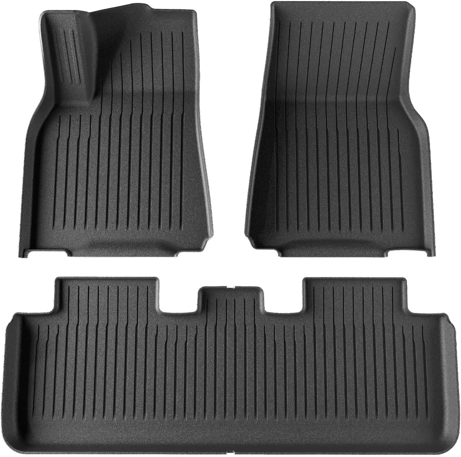 for Tesla Model Y 2021-2024 TPE 3D Car Floor Mats Cargo Liner Trunk Pad Protection Waterproof All Weather(Model Y LHD 3PCS)