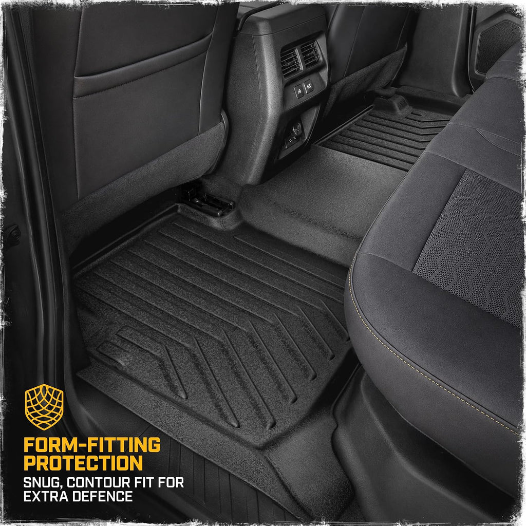 CAT® JustFit™ 3D Custom Fit Floor Mats for Chevy Colorado GMC Canyon 2023 2024 2025 2026 Crew Cab, Heavy Duty All Weather Floor Liners Laser Measured, Chevy Colorado Accessories GMC Canyon Accessories