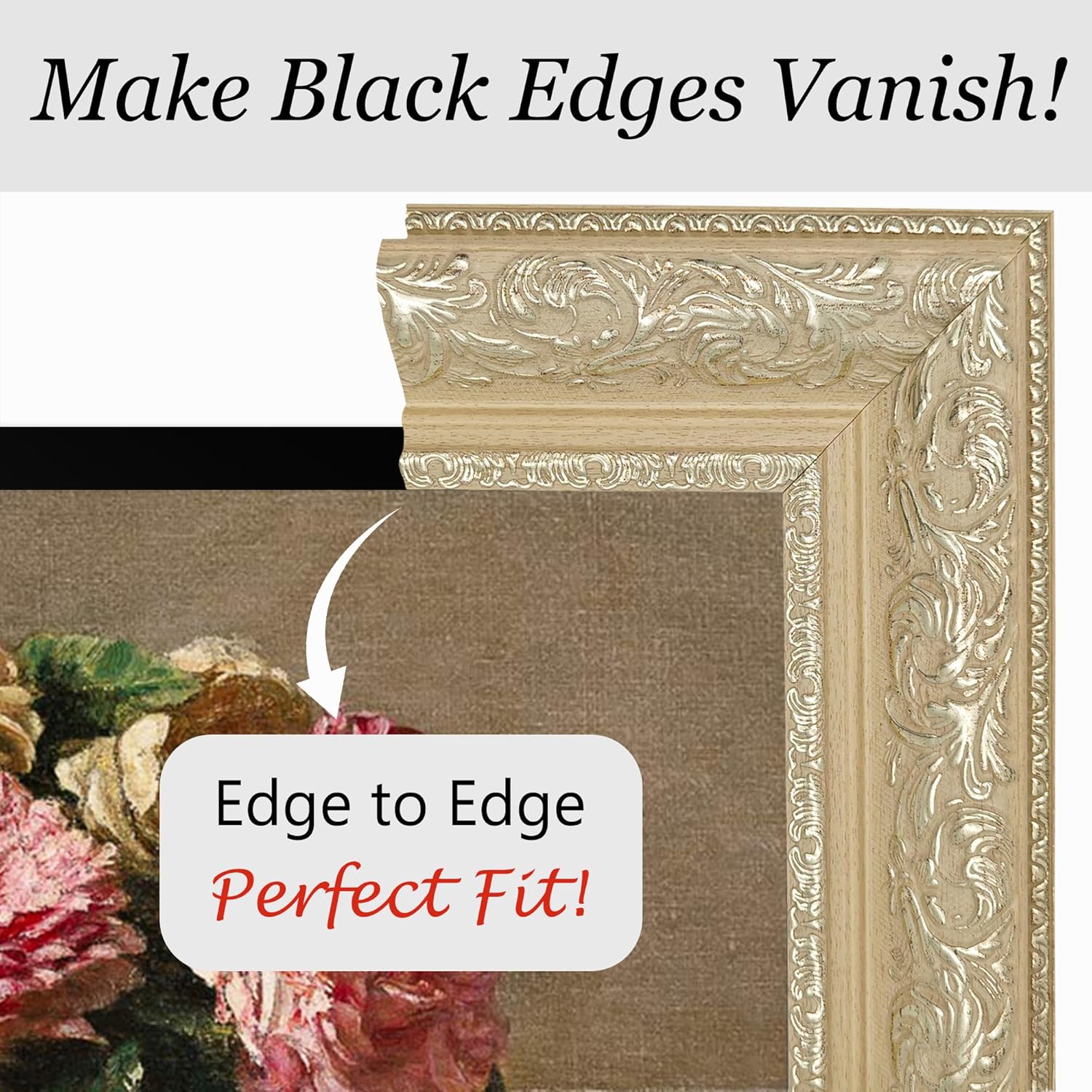 Elegant Vintage-Style TV Frame (Champagne Gold, 32') - Compatible ONLY with Samsung The Frame TV (Fits 2021-2025, 32LS03A/B/C/FA)