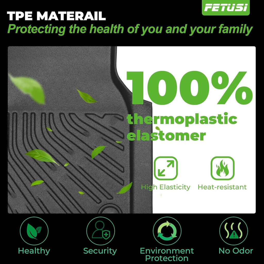 Floor Mats & Cargo Liner Custom for 2022-2025 Jeep Wagoneer 8 Seats All Weather Protection TPE Anti-Slip Automotive Full Set Floor Liners Jeep Wagoneer Accessories - Black